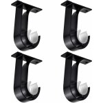 4 pièces tringle à rideau supports, support de poteau de rideau, noir supports pour barre rideau, alliage ... 4 pièces tringle à rideau supports, support de poteau de rideau, noir supports pour barre rideau, alliage ...