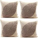 4 pi�ces vintage arbre feuille veine automne durable lin housse de coussin jeter oreiller caf� d�cor ...