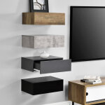 [en. casa] - 4 �tag�res murales pour chambre avec 4 tiroirs couleurs diff�rentes 46x30x15cm