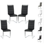Hofuton chaises salle � manger lot de 4 chaises pied luge, noir / blanc