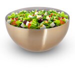 4 x saladier de service, design �l�gant, inox, pour snacks et salades, � 25 cm, bol cuisine, or / argent ...