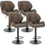 Woltu - 4 x tabourets de bar r�glable en hauteur, chaises de bar, si�ge rembour� en similicuir pied en ...