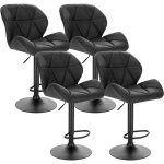 Woltu - 4 x tabourets de bar r�glable en hauteur, chaises de bar, si�ge rembour� en similicuir pied en ...