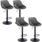 Woltu - lot de 4 tabourets de bar si�ge bien rembourr� en velours, hauteur r�glable pieds en m�tal, gris ...
