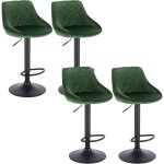 Woltu - lot de 4 tabourets de bar sige bien rembourr en velours, hauteur rglable pieds en mtal, vert ...