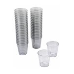 Lot de 40 verrines en plastique réutilisable 'paillettes' 3cl argent Lot de 40 verrines en plastique réutilisable 'paillettes' 3cl argent