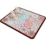 40 x 50 cm, rouge) tapis egouttoir vaisselle, tapis absorbant vaisselle en nanofibres  schage rapide, ...