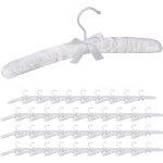 40 x cintres en satin, cintre rembourr doux pour vestes, crochet rotatif 360, 38 cm, noeud, blanc