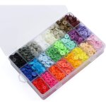 400pcs 24 couleurs t5 plastique snaps 12mm, avec bo�te de rangement