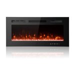 40inch / 102cm chemine lectrique ultra - mince et silencieuse, 12 couleurs de flammes respirantes rglables, ...
