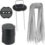 40pcs piquets de jardin, bche de sardine avec 40 rondelles, piquets fixes pour bche bche anti - mauvaises ...