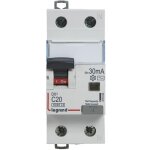 411003 disjoncteur diff�rentiel 20a - 30ma - type ac - 1p + n - 2 modules - neutre � droite - auxiliarisable ...