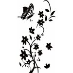 Fei yu - 42 x 88 cm stickers muraux fleurs noir diy stickers muraux avec papillons papier peint pour ...