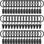 45pcs anneaux � rideaux avec pinces - noir, pinces � rideaux solides, crochets de fixation pour tringle ...