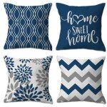 45x45cm bleu housse de coussin taie d'oreiller d�coratif en lin de g�om�trie moderne coussin canape pour ...