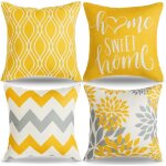 45x45cm, housse de coussin g�om�trique motif coussin decoratif jaune coussin canap� pour canap� maison ...
