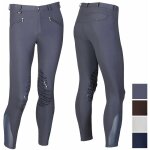 46 it, blu: pantalon d'�quitation homme en microfibre avec grip silicone