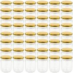 48 pcs pots  confiture avec couvercle dor verre 230 ml