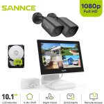 4ch kits de vidosurveillance 10. 1''moniteur lcd 1080p 2 camra extrieure / intrieure ir vision nocturne ...