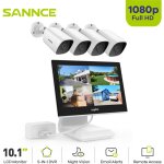4ch kits de vidosurveillance 10. 1''moniteur lcd 1080p 4 camra extrieure / intrieure vision nocturne ...