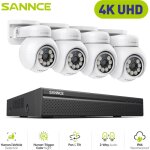 4k kit cam�ra de surveillance nvr couleur vision nocturne audio bidirectionnel d�tection mouvement s�curit� ...