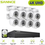 4k kit cam�ra de surveillance nvr couleur vision nocturne audio bidirectionnel s�curit� cam�ras vid�o ...