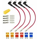 4pcs 12v 24vporte - fusible micro 2, adaptateur lame porte - fusible, avec 6 pi�ces de fusible � lame ...