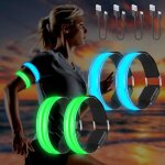 4pcs brassard lumineux led rechargeable usb, brassard reflechissant led running, bande clignotant ajustable ...