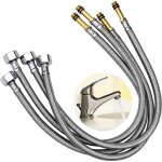 4pcs flexible robinet tuyau de douche 5m flexible douchette evier cuisine tuyau en acier inoxydable anti ...