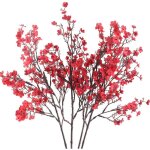 4pcs gypsophile artificielles fleurs bouquet plante artificielle rouge d�coration mariage maison f�te ...