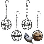 4pcs mangeoires oiseaux  suspendre en mtal porte boule de graisse  oiseaux intrieur extrieur noir ...