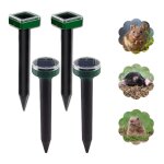 4pcs solaire repulsif taupe, rpulsif taupe solaire  ultrason, ip65 tanche rpulsif solaire de taupe, ...