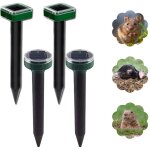 4pcs solaire repulsif taupe, rpulsif taupe solaire  ultrason, ip65 tanche rpulsif solaire de taupe, ...