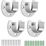 4pcs support tringle penderie 28mm support de barre de penderie armoire en inox pour pilier de rail v�tements ...