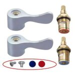 4pcs tte de robinet cramique avec levier mtallique cartouche ceramique mitigeur 1 / 2 20 crans tte ...
