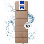 4rain r�cup�rateur d'eau mural slim 330l sable avec robinet pe imitation laiton - compact et �l�gant ...