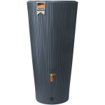 4rain - r�servoir linus 2en1 220 l graphite avec robinet pe imitation laiton et bac � plantes int�gr� ...