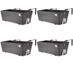 4x bac � fleurs jardini�re support montage balcon pot de fleurs 11 litres couleur au choix brun