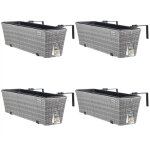 4x bac � fleurs jardini�re support montage balcon pot de fleurs 11 litres couleur au choix gris