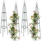 Relaxdays - 4x obélisques de jardin pour roses, sur pied, tuteur plantes grimpantes, colonne, métal, ... Relaxdays - 4x obélisques de jardin pour roses, sur pied, tuteur plantes grimpantes, colonne, métal, ...