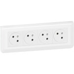 Legrand - 4x2p + t surface mosaic link  45 prcble + plaque + boite  encastrer - blanc