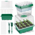 5 pack bac  semis, plateaux de culture avec couvercle mini serre pour semis pour germination, culture ...