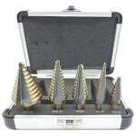 5 pcs foret fraise meche etage, foret �tag�, avec bo�tier en aluminium professionnel, tige hexagonale, ...