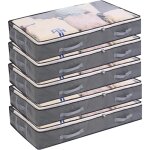 5 pcs sacs de rangement sous le lit sac  vtements pliable, 75l conteneurs de rangement de grande capacit, ...