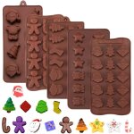 5 pcs silicone moules nol, nol biscuit gteau de nol moule chocolat, nol gteau au chocolat candy ...