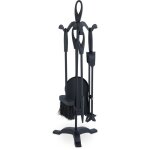 Relaxdays 5 pices pour chemine, tisonnier, pelle, balai, pince & serviteur, accessoires pole  bois, ...