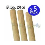 Lot de 5 tuteur en bois 150 cm � 10 cm tuteurs sans pointe poteaux en bois piquets de fixation piquets ...