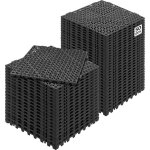 50 dalles clipsables pvc 30x30x1, 5 cm noir antid�rapante drainage rapide pour piscine terrasse cuisine ...
