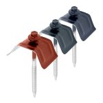 50 kits de fixation sommet d'onde pour tle axel coloris: gris anthracite ral 7016 - dimension vis: ...