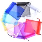 50 pcs organza favor sacs f�te de mariage bonbons bijoux d�coration f�te cadeau multi 9 x 12 cm, ensoleill� ...